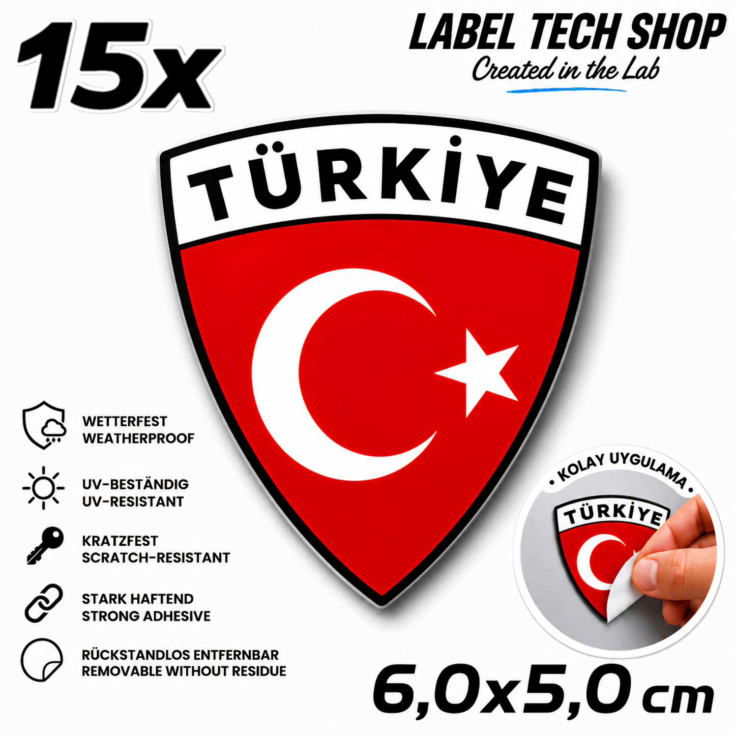 🇹🇷 Türkiye Türkei Wappen Aufkleber Turkey Sticker Çıkartma Wappen Auto Helm Motorrad 6,0x5,0cm NR.007