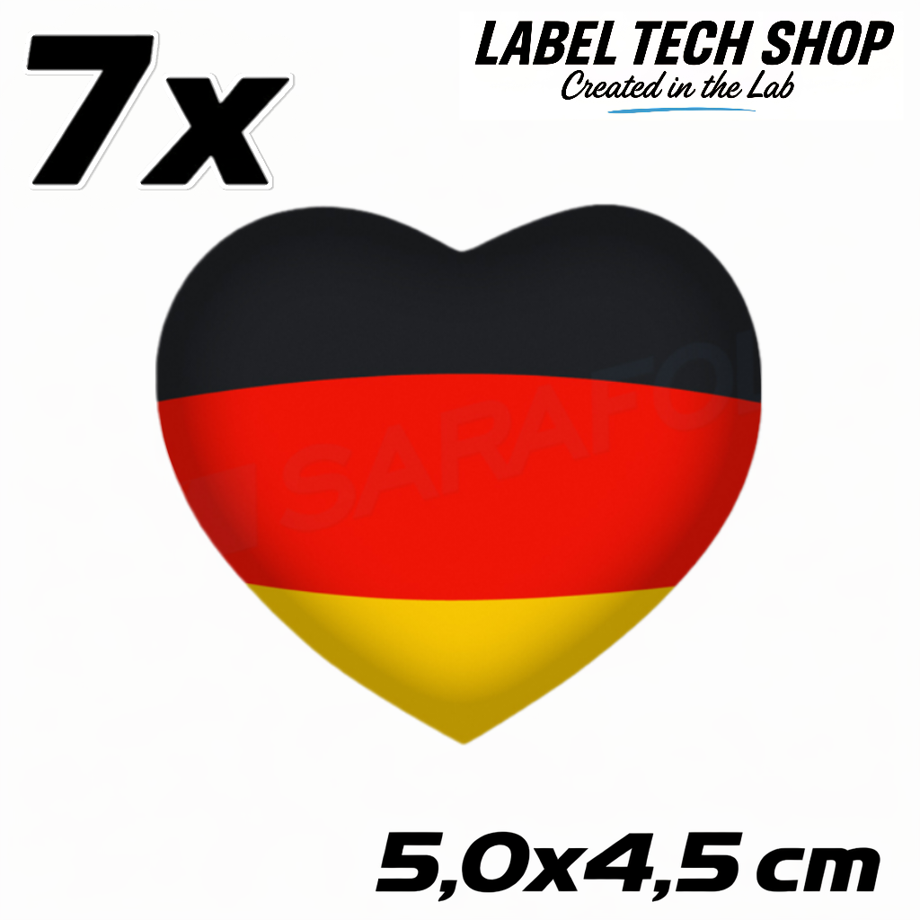 Deutschland Herz Aufkleber (048) – Germany Heart Sticker – Deutschland Flagge Herz – 5,0 × 4,5 cm