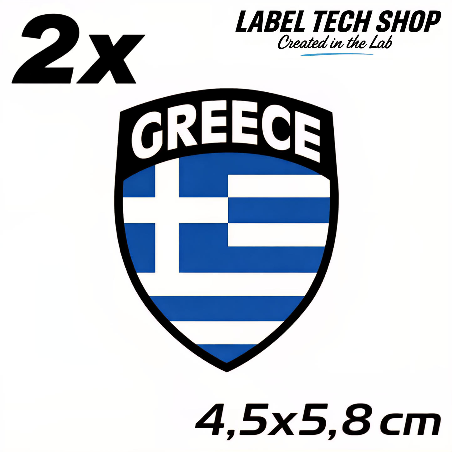 2x Griechenland Aufkleber 🇬🇷 Αυτοκόλλητο Ελλάδας Greek Sticker 4,5×5,8 cm (109)