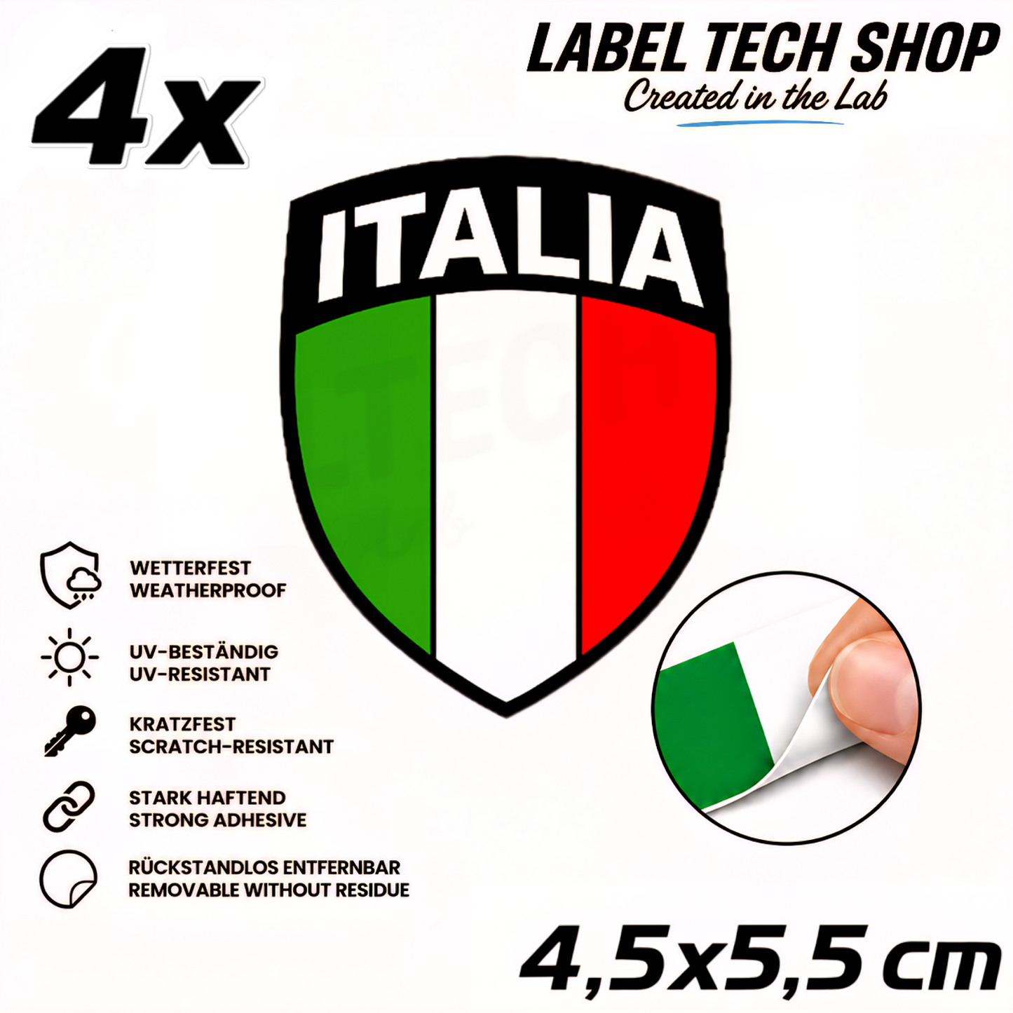 🇮🇹 Italien Aufkleber Wappen Italian Sticker Adesivo Italiano Bandiera Italiana Motorrad Auto Helm 4,5x5,5cm NR.107