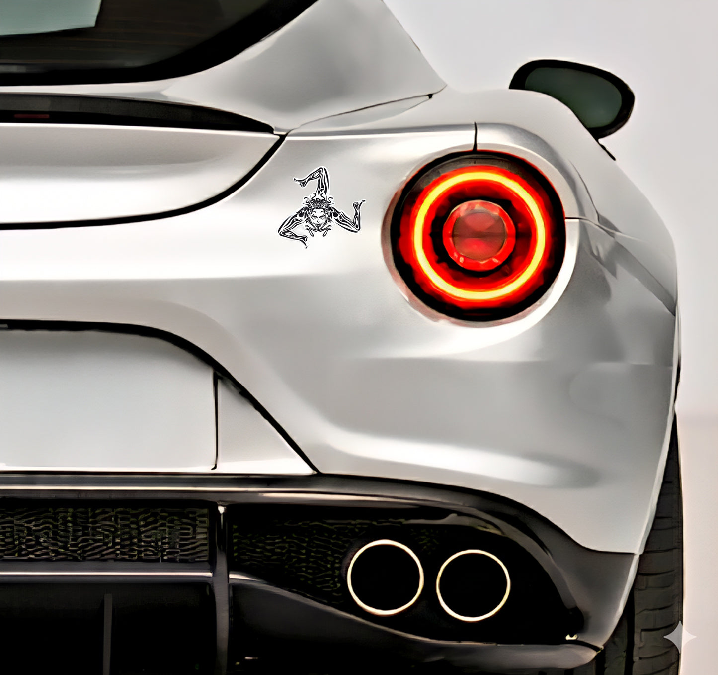 2x Sizilien Trinacria Aufkleber Transparent Schwarz – Sicilia Sticker 7,5x7,0cm (064)