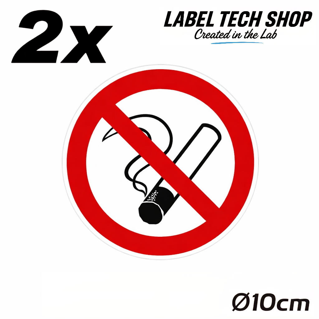 Rauchen verboten Aufkleber Ø10cm – No Smoking Sticker – No Fumar Hinweiszeichen Innen & Außen – Verbotsschild (127)