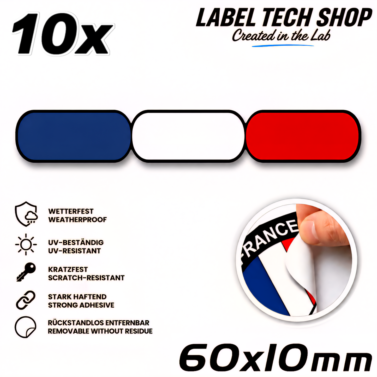 🇫🇷 Frankreich Flagge Aufkleber France Sticker Autocollant France Emblem Auto Helm 60x10mm NR.038