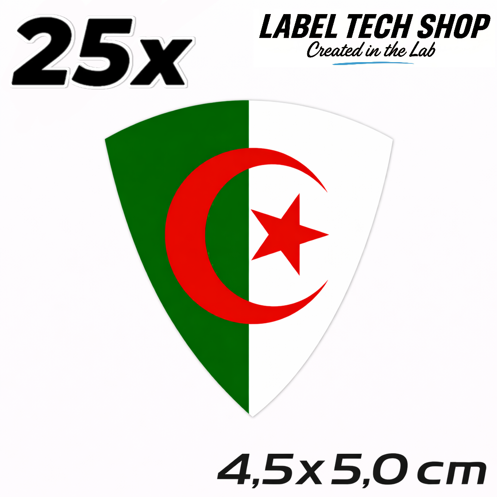 Algerien Algeria الجزائر Aufkleber Sticker ملصق – Flag Flagge Wappen Emblem – Auto Laptop Helm Geschenk – 4,5 × 5,0 cm (121)