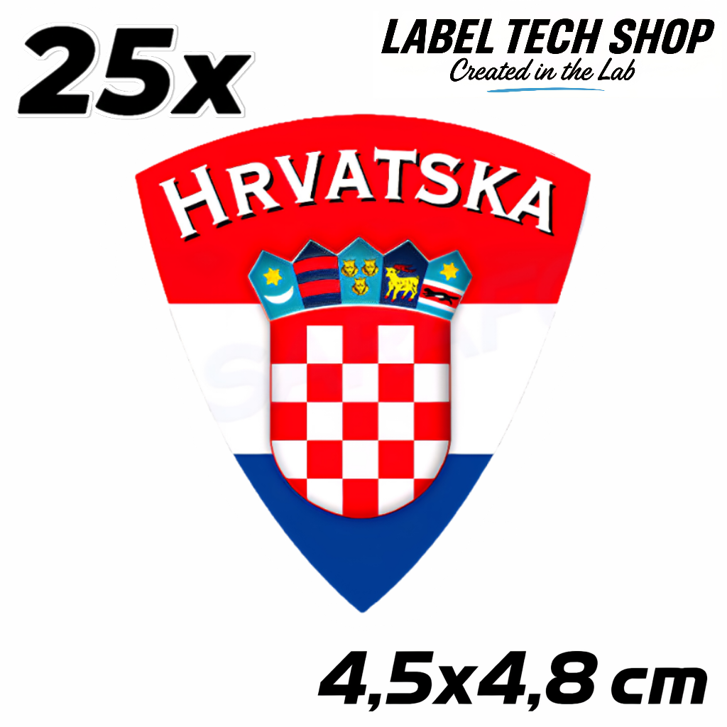 Kroatien Hrvatska Croatia Wappen Aufkleber – Croatia Coat of Arms Sticker – 4,5 × 4,8 cm (013)