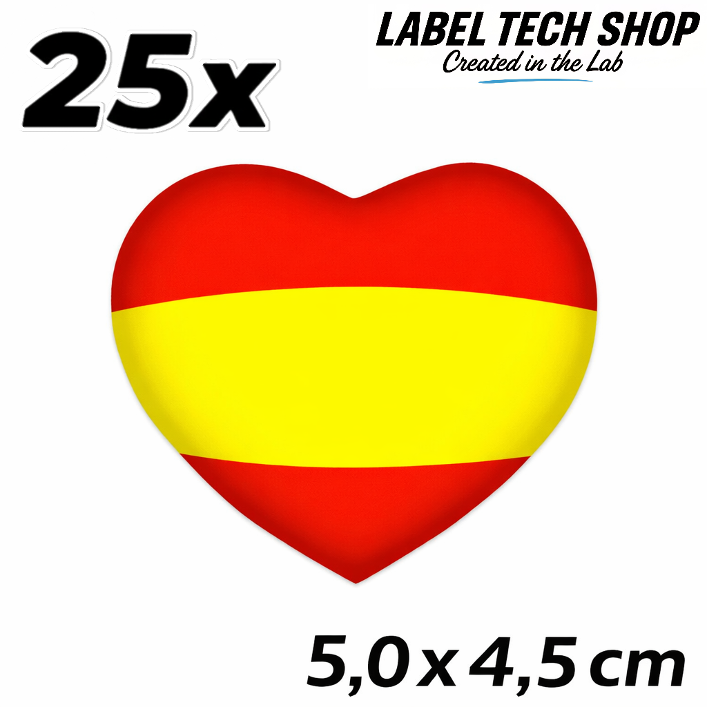 Spanien Spain España Herz Aufkleber Sticker – Spain Flag Heart Corazón Autocollante – Auto Laptop Helm – 5,0 × 4,5 cm (052)