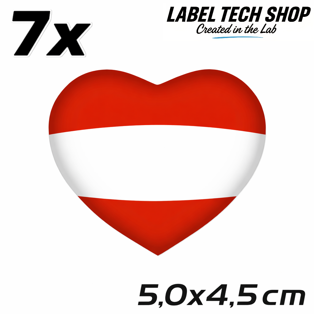 Österreich Austria Herz Aufkleber – Austria Flag Heart Sticker – Auto Laptop Helm 5,0 × 4,5 cm (050)