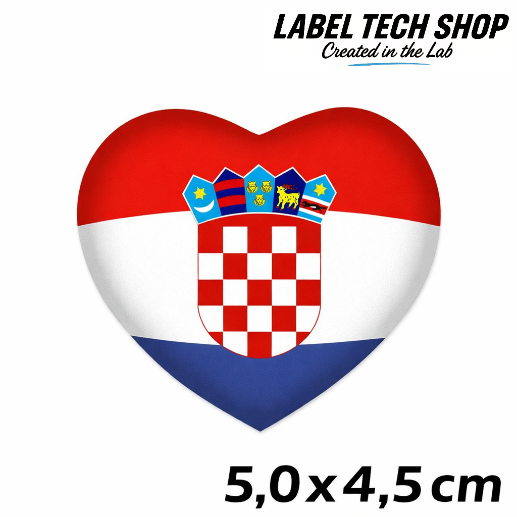 Kroatien Hrvatska Croatia Herz Aufkleber – Croatia Auto Laptop Helm – 5,0 × 4,5 cm (051)