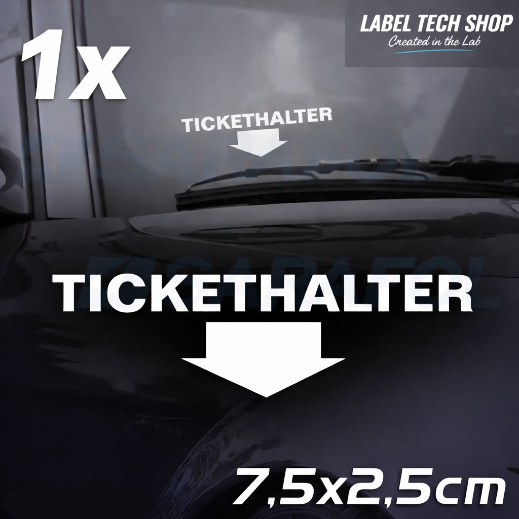 1x Tickethalter Aufkleber innenklebend – Strafzettel/Parkschein 7,5×2,5 cm