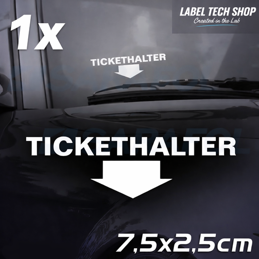 1x Tickethalter Aufkleber innenklebend – Strafzettel/Parkschein 7,5×2,5 cm