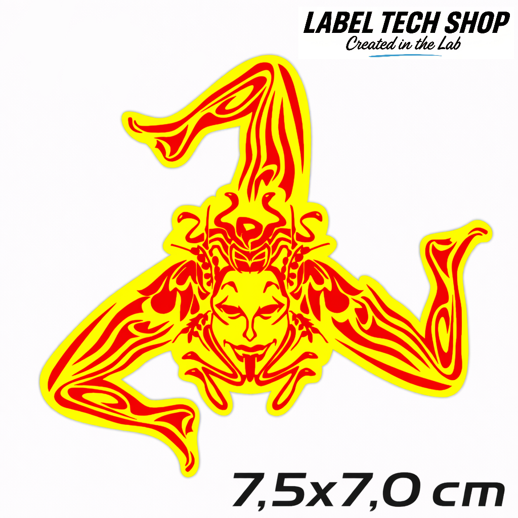 Sizilien Sicilia Sicily Trinacria Triskelion Decal Sticker Adesivo – Car Laptop Helmet Gift – 7.5 × 7.0 cm (117)