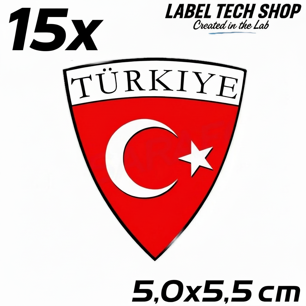 15x Türkei Aufkleber Türkiye Turkey Bayrak Flagge Wappen Sticker 5,0x5,5cm (007)