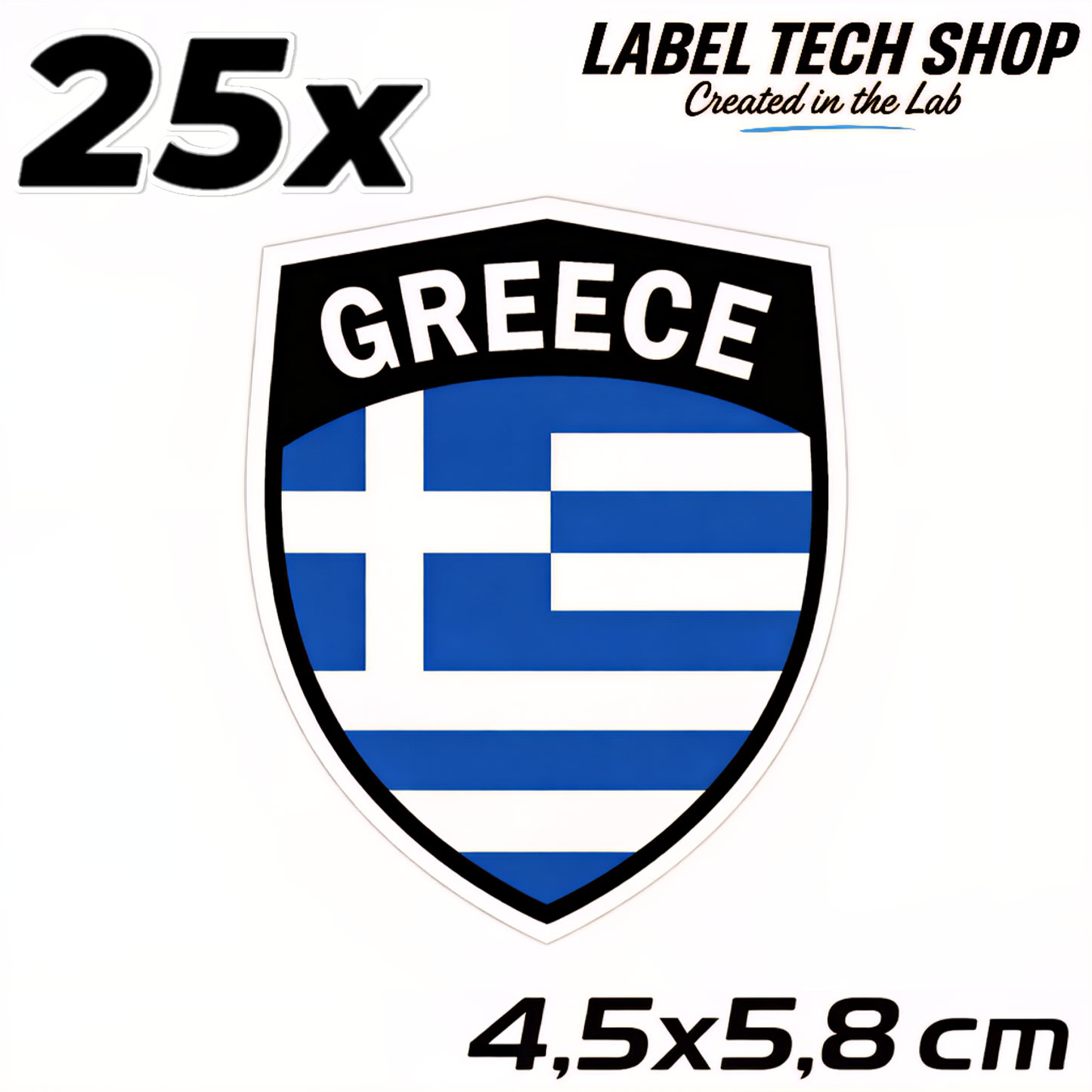 25x Griechenland Aufkleber 🇬🇷 Αυτοκόλλητο Ελλάδας Greek Sticker 4,5×5,8 cm (111)