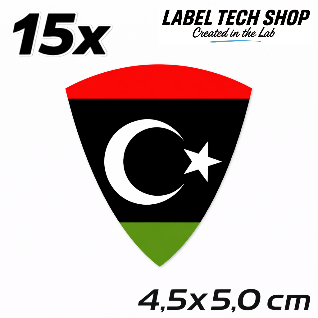 Libyen Libya ليبيا Aufkleber Sticker ملصق – Flag Flagge Wappen Emblem – Auto Laptop Helm Geschenk – 4,5 × 5,0 cm (120)
